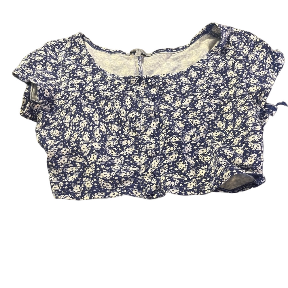 Charlotte Russe Blue Floral Crop Top